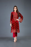Bareeze Antique Botanical Ch3138 Maroon Dress
