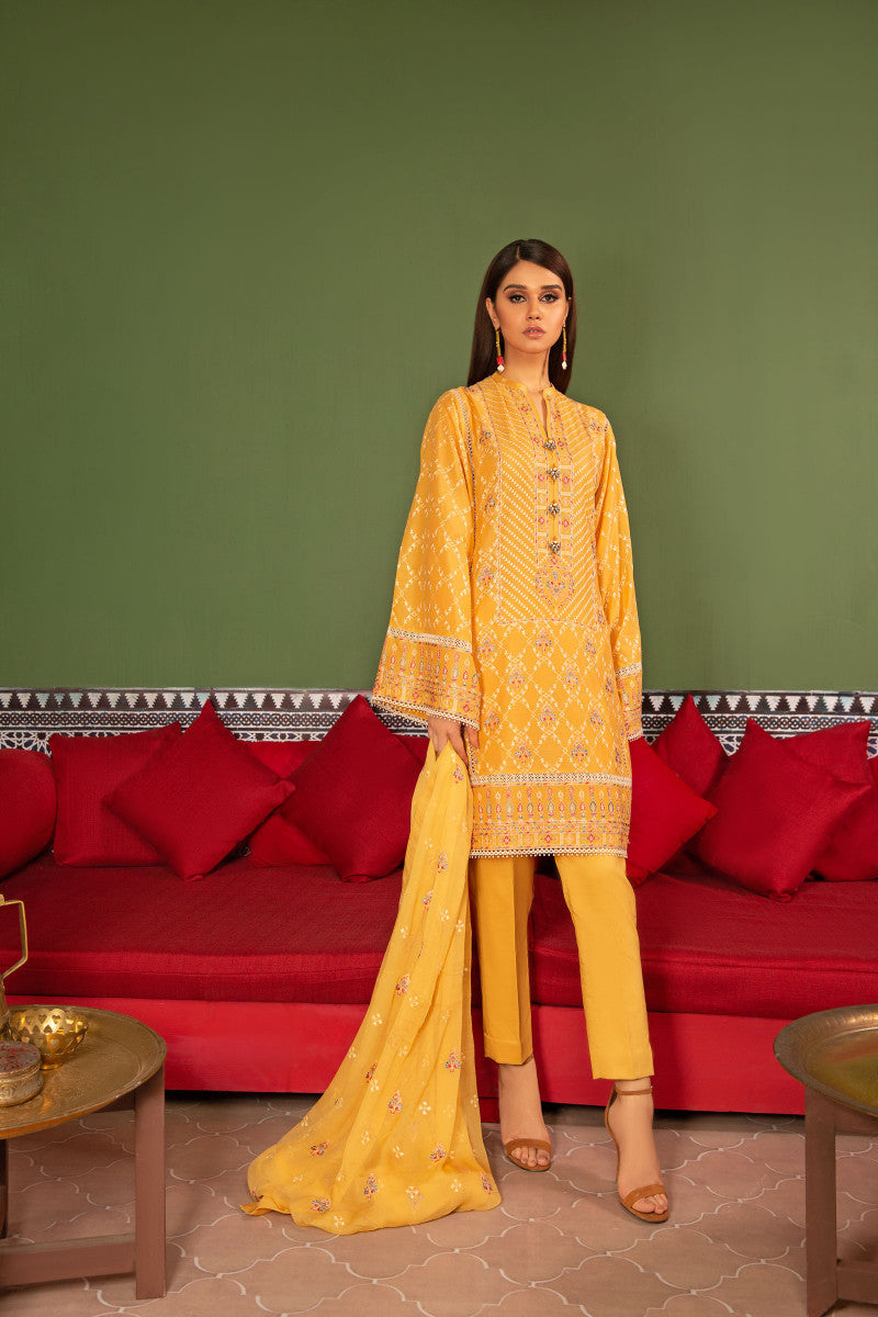 Bareeze Classic Harmony Ch3200 Yellow Dress