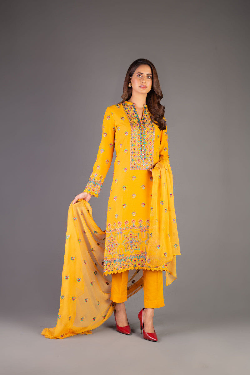 Bareeze Ertugul Ch3305 Yellow Dress