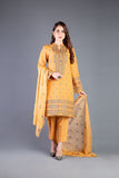 Bareeze Kaya Range Ch3322 Mustard Dress