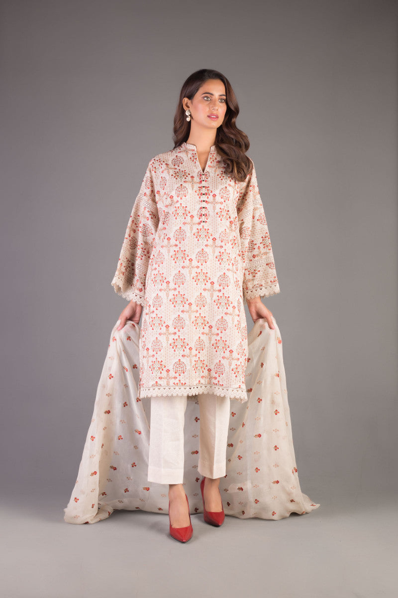 Bareeze Vintage Harmony Ch3353 Off White Dress