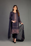Bareeze Tribal Lines Ch3355 Navy Blue Dress