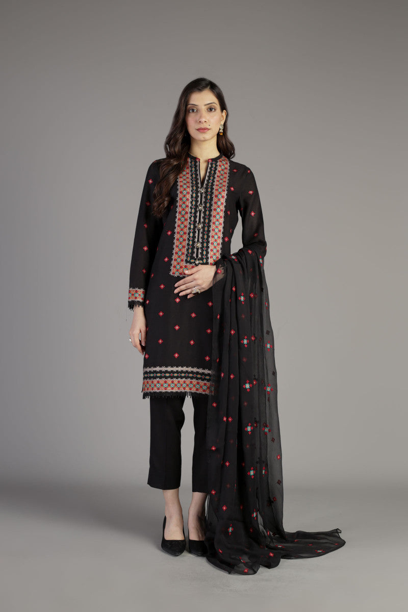Bareeze Cross Stitch Harmony Ch3374 Black Dress