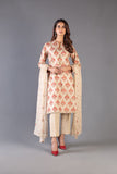 Bareeze Vintage Fresco 1 Ch3410 Beige Dress