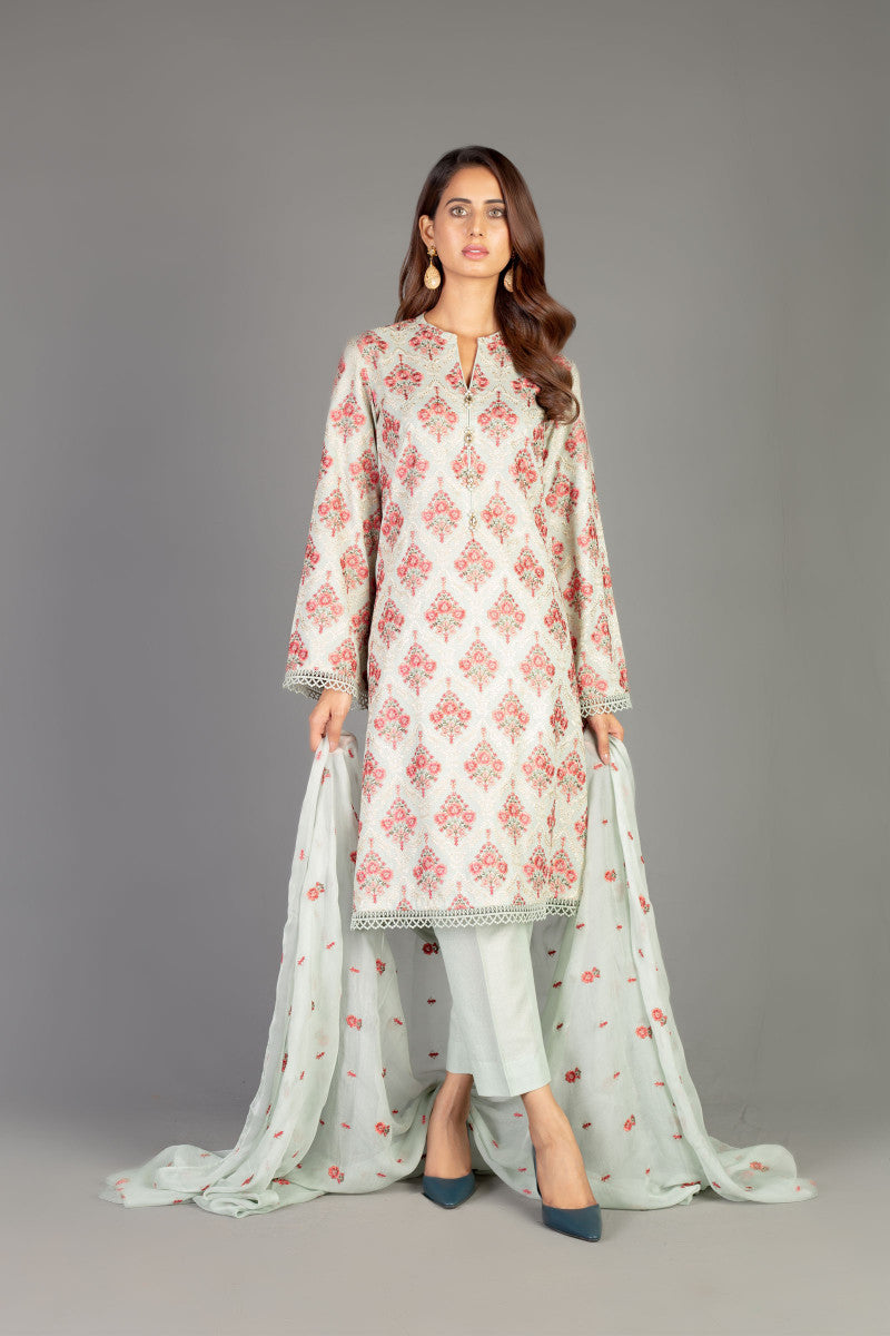 Bareeze Vintage Fresco 1 Ch3410 Light Green Dress