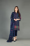 Bareeze Visual Patterns Ch3414 Navy Blue Dress