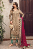Maria B CST-504-Beige and Hot Pink Sateen Collection 2022