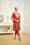 Dhanak Da1634 Orange Embroidered Kurta With Trouser Eid Edits 2022