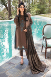 Maria B DL-1001-Brown Luxury Linen Winter Collection 2022