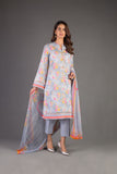Bareeze Printed Pr44 Grey Dress