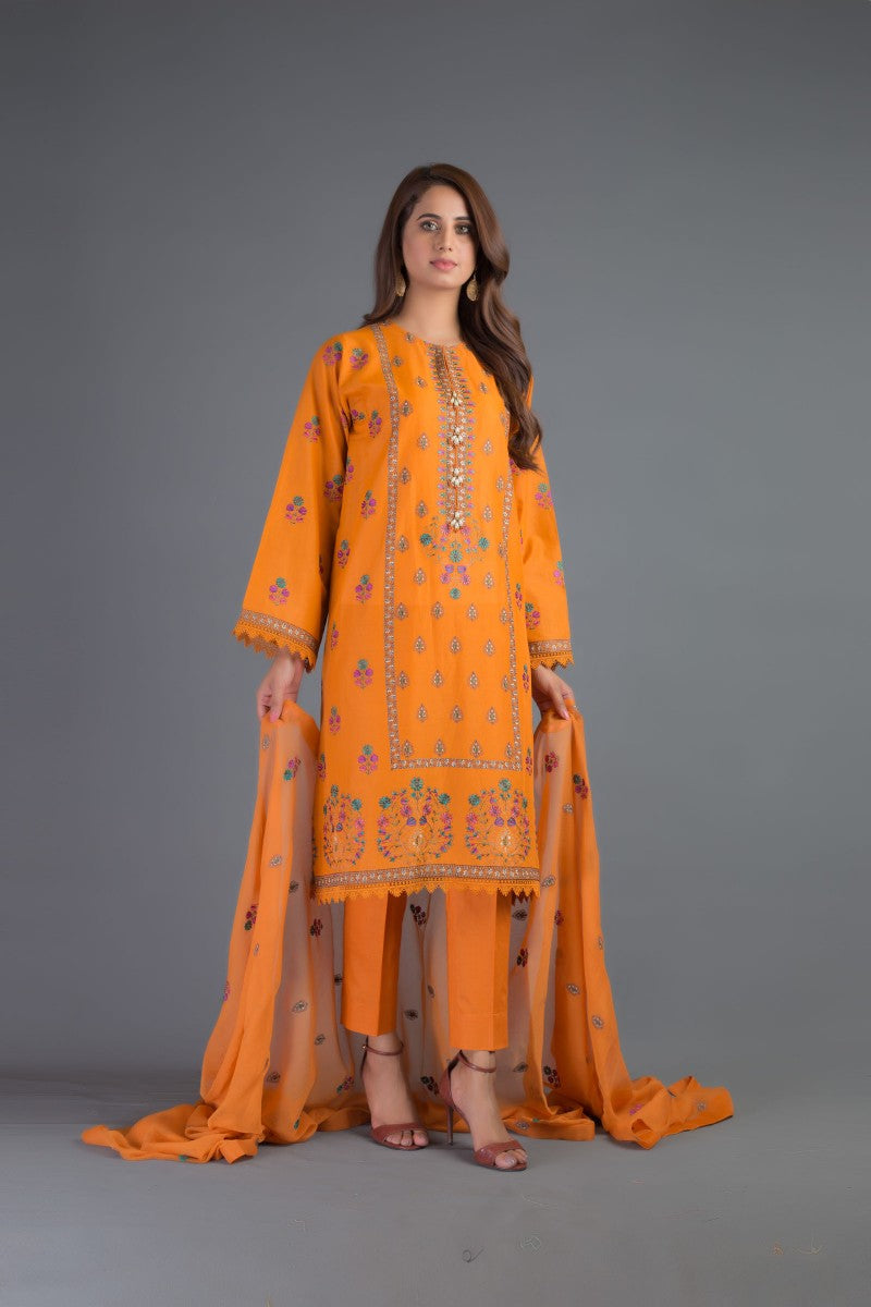 Bareeze Festive Florida Ch3244 Orange Dress