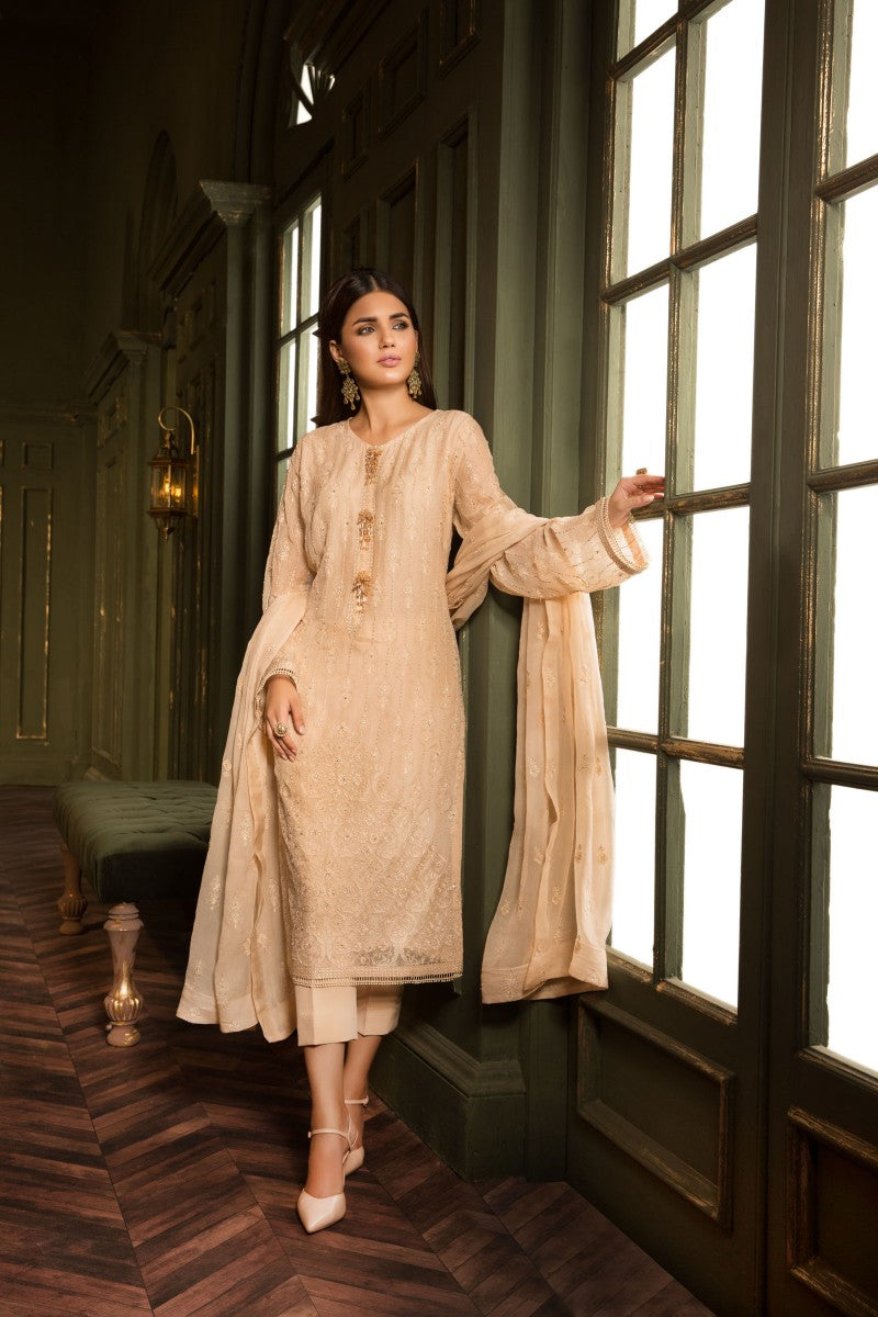 Bareeze Golden Hour Ch2795 Peach Dress