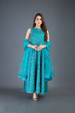 Bareeze Flower Cart Mc665 Aqua Dress