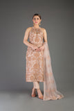 Bareeze Gold Stamp Mc674 Beige Dress
