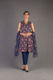 Bareeze Poetic Illusion Mc695 Blue Dress