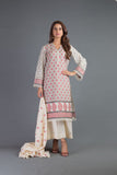 Bareeze Fun E Ajrak Mc704 Off White Dress