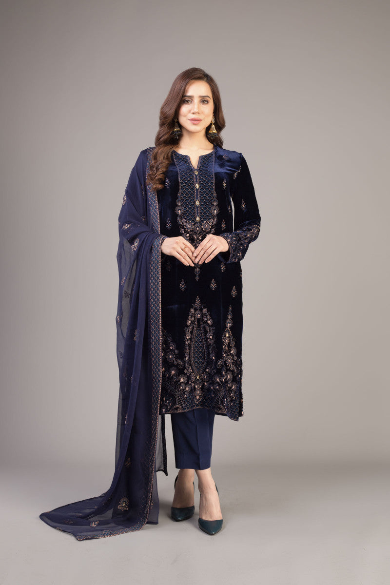Bareeze Treasure Range Mc758 Blue Dress