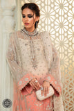 Maria B MPC-22-208-Cream and Coral Pink Wedding Chiffon Collection 2022