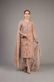 Bareeze Mural Range Mc761 Beige Dress