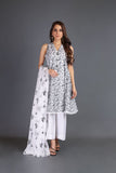 Bareeze Night Canvas Mc690 White Dress