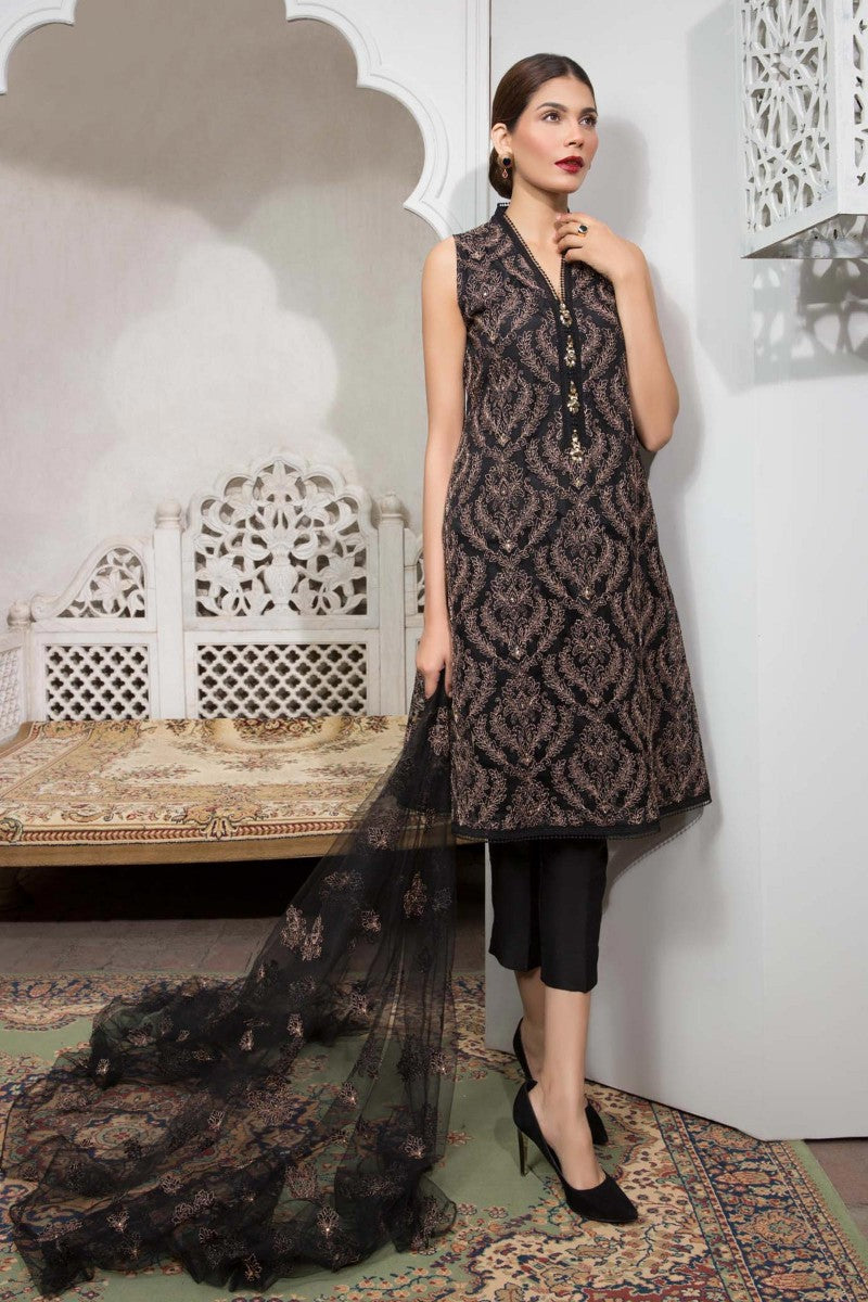 Bareeze Victorian Vintage Bnl408 Black Dress