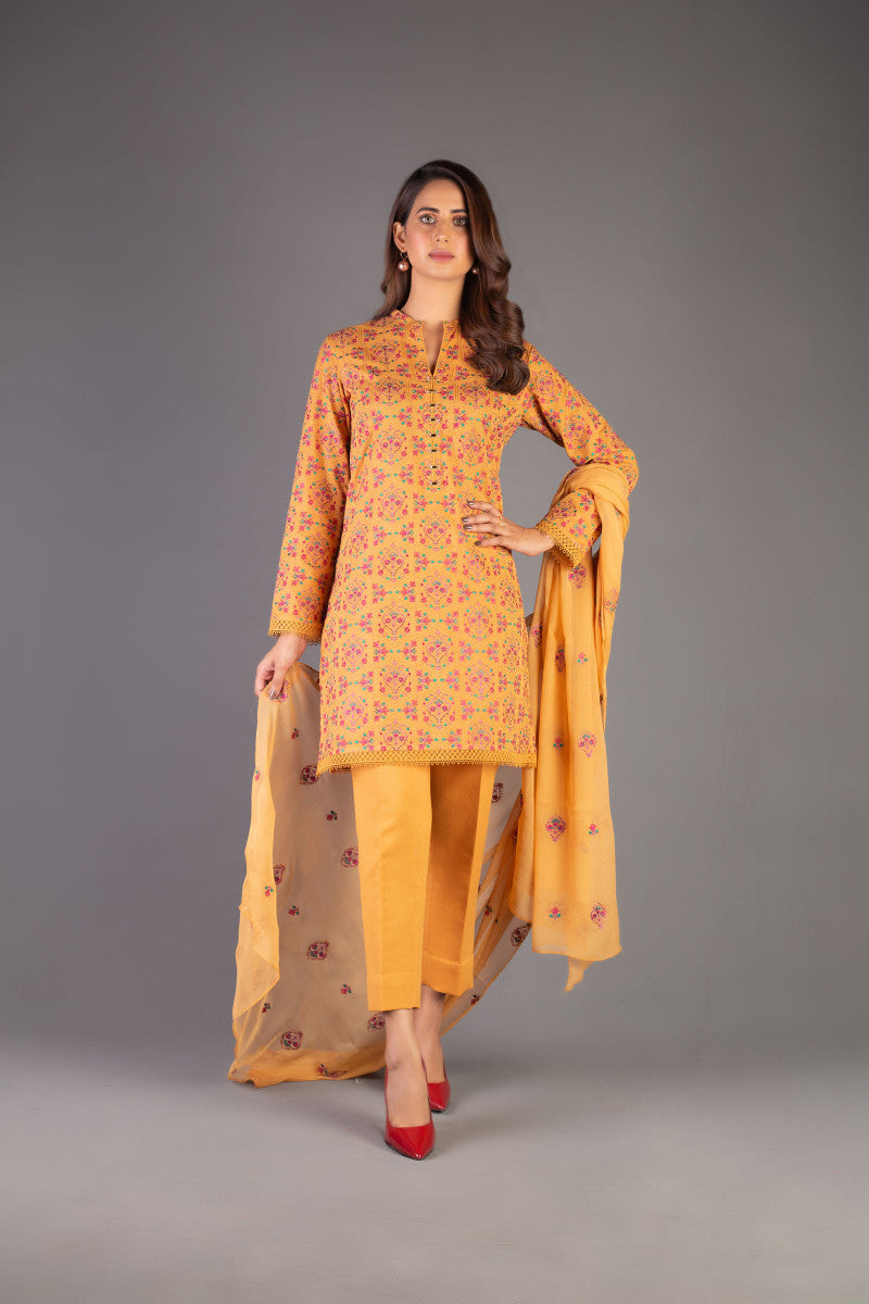 Bareeze Deyar 1 Mc732 Mustard Dress