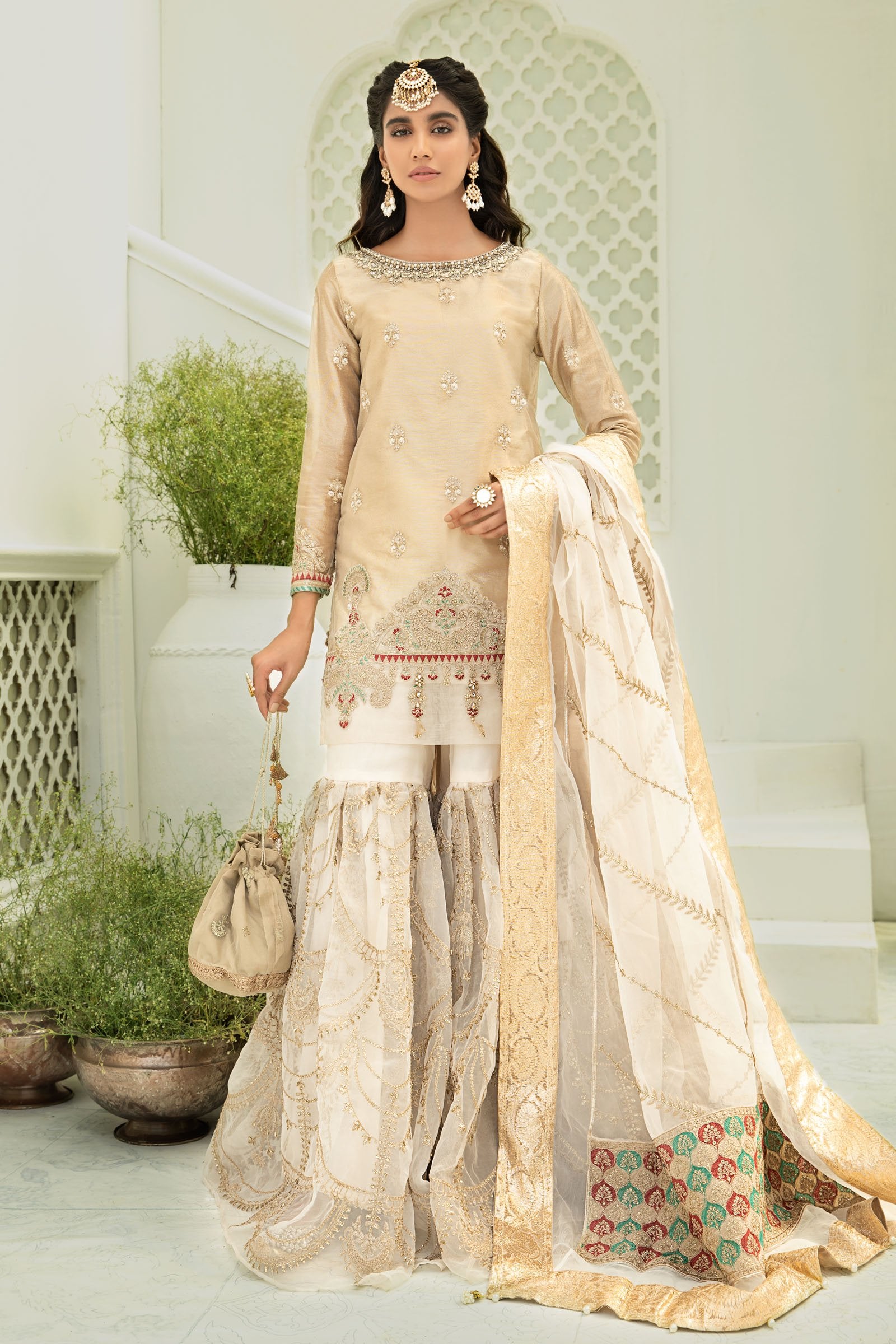 Maria B Suit Off White SF-W22-39 Evening Wear Formal Wear 2022