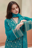 Zellbury Embroidered Shirt Shalwar Shawl - Green - Viscose Suit - 0855 Signature Lawn Collection 2024
